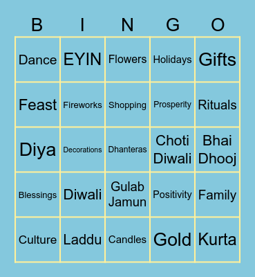 EYIN Diwali Bingo Card