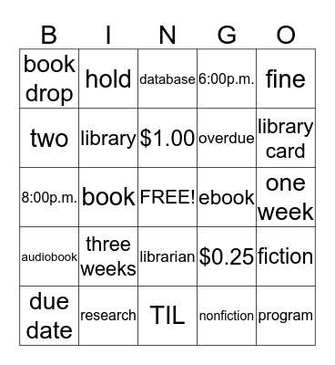 Back of the Yards Bingo Card