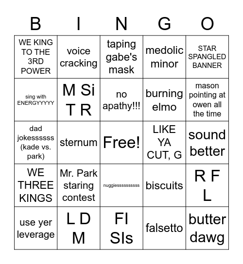 CONCORDIA BANGO WINGZ Bingo Card