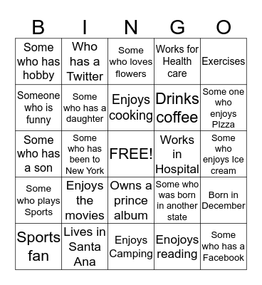 Bingo  Bingo Card