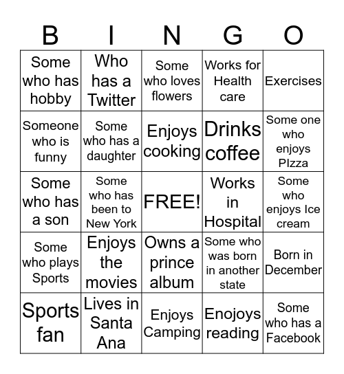 Bingo  Bingo Card