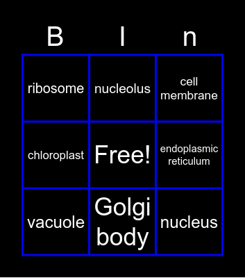 Cell structure Bingo Card