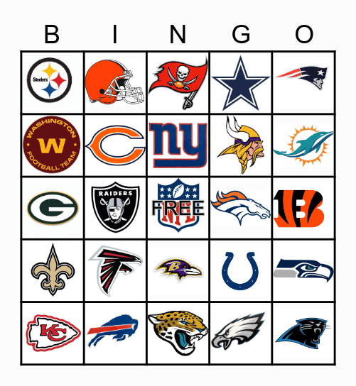 McYP NFL Bingo Card