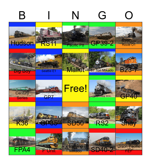 Railway Lines in the Wild West Bingo Card