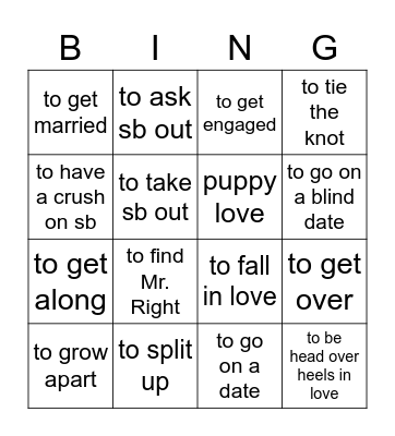 Project 12 - Class 83 Bingo Card