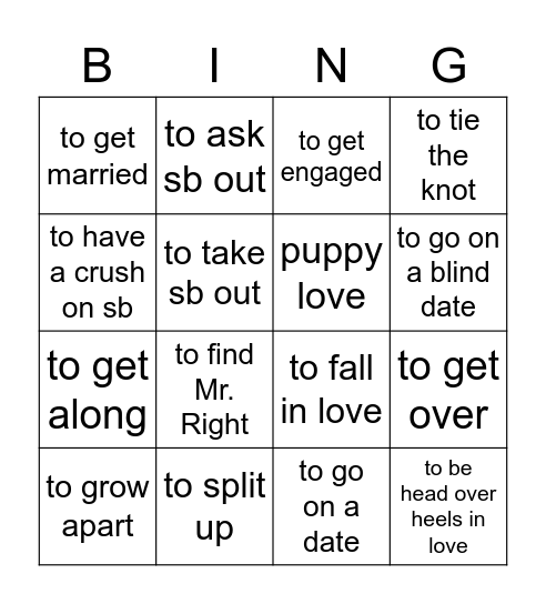 Project 12 - Class 83 Bingo Card