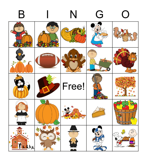 Fall Bingo Card