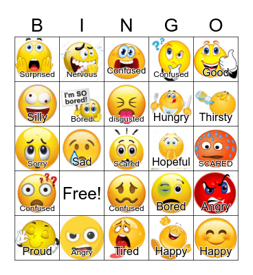 Feelings Bingo Card