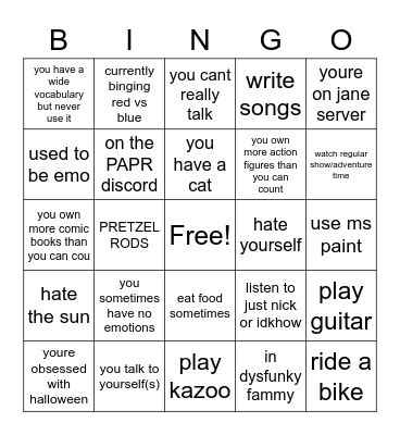 ur me lol Bingo Card