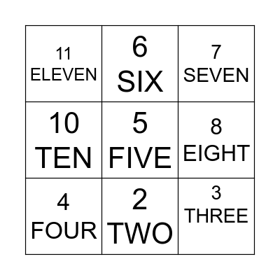 Number bingo Card