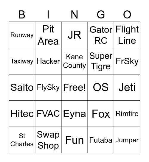 FVAC Bingo Card