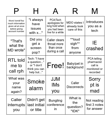 PTMJSMLA Bingo Card
