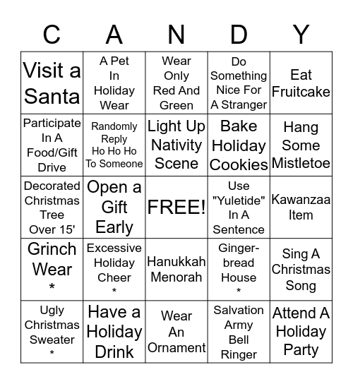 Christmas Bingo!   Bingo Card