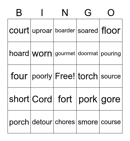 OR PATTERNS Bingo Card