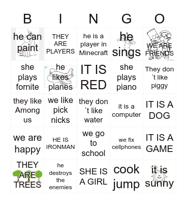 PRONOUNS Bingo Card