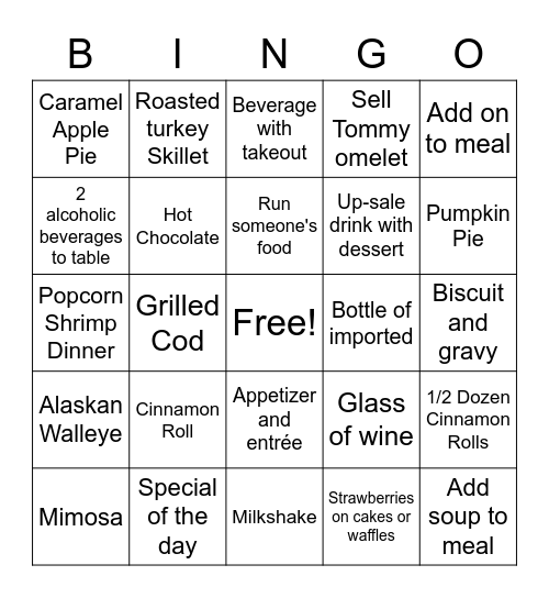 Server bingo Card