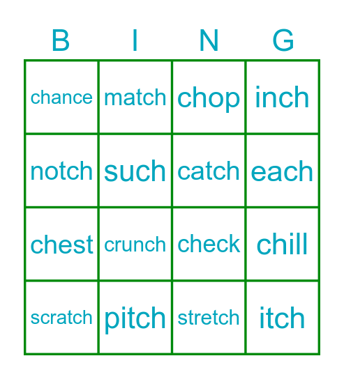 2.3 Phonics Bingo Card