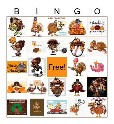 Thanksgiving 2020 Bingo Card