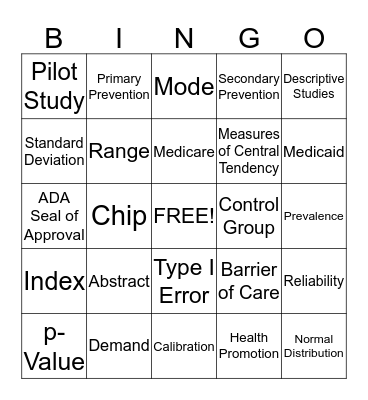 Community Bingo Card