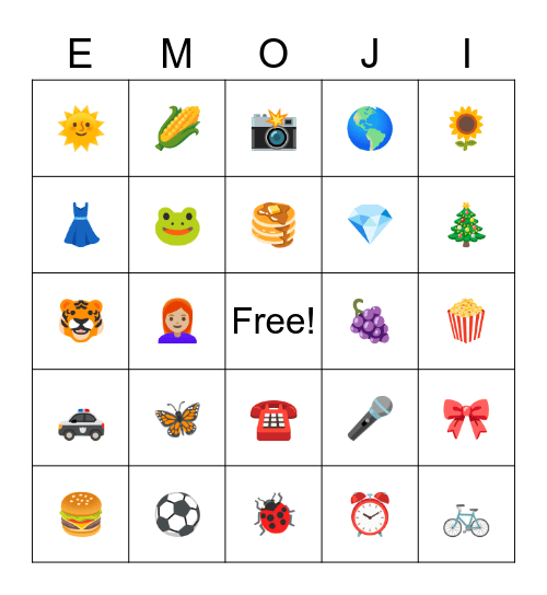 Emoji Bingo Card