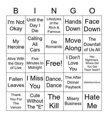 2000's Bingo Card