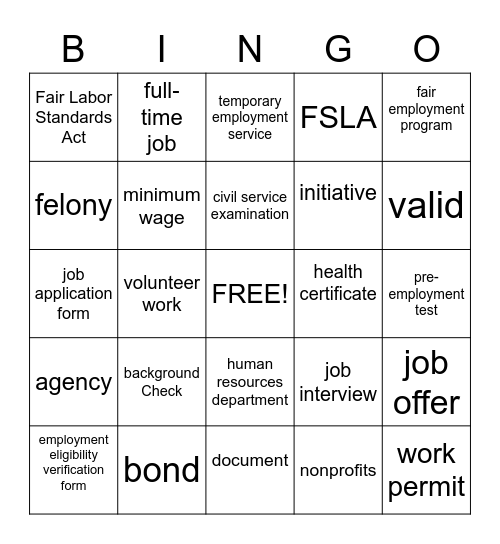 Unit 7 Bingo Card