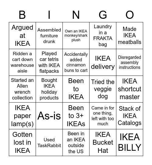 IKEA Bingo Card