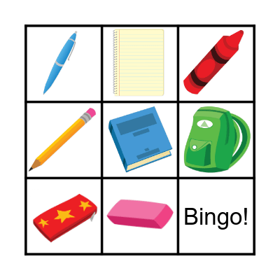 School Suppliesf Bingo Card