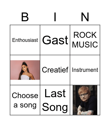 MUSIC Bingo Card
