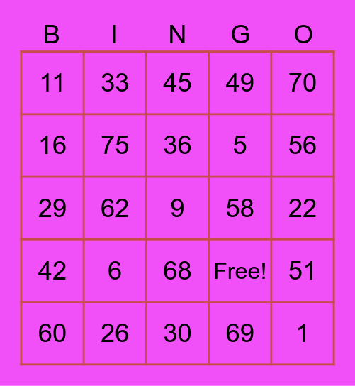 🤑SHERACE AGUSTIN🤑 Bingo Card