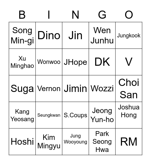 SOWEXingo Bingo Card