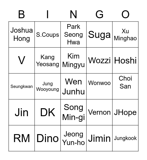 SOWEXingo Bingo Card