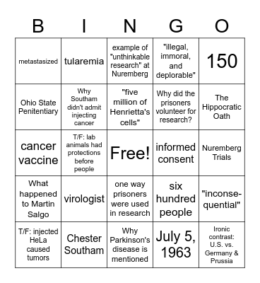 ILHL Bingo Vol. II — "Illegal, Immoral, and Deplorable" Bingo Card
