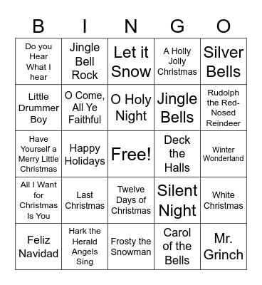 Holiday Bingo Card