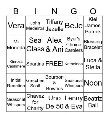 Holiday Bingo Card
