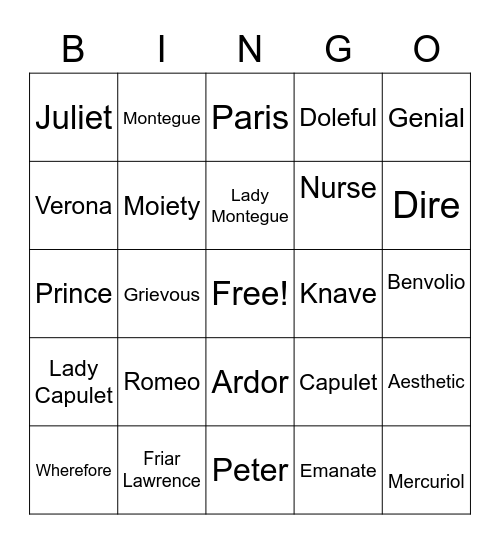 Kings Crossing Bingo Card