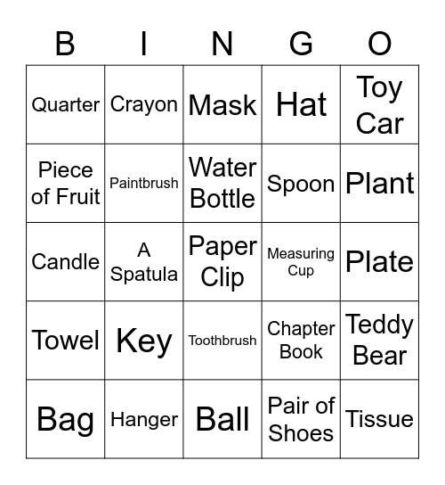Scavenger Hunt: Find a... Bingo Card
