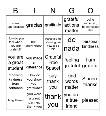 CARE ADVANTAGE GREATFUL BINGO Card