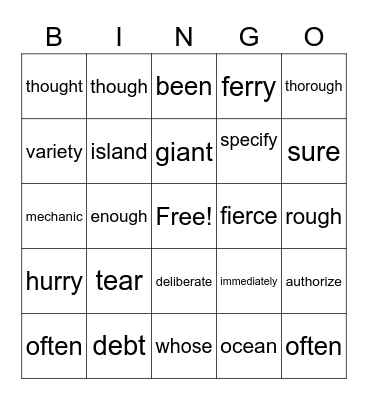 RED WIRD BINGO Card