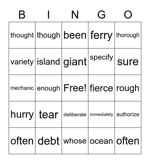 RED WIRD BINGO Card