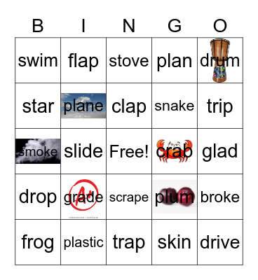 l, r, s Blends Bingo Card