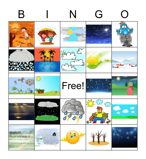 Weather Bingo Card