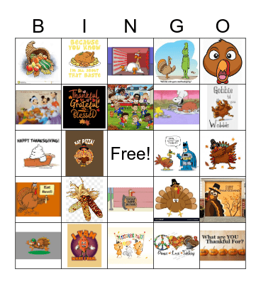 Thanksgiving Bingo Card