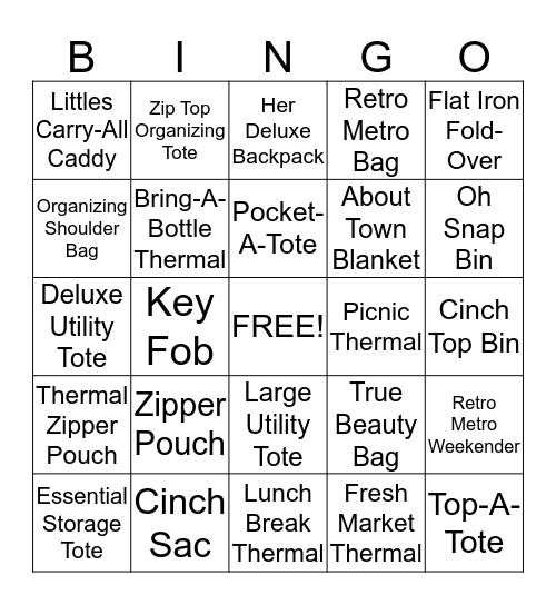 THIRTY ONE BINGO Card