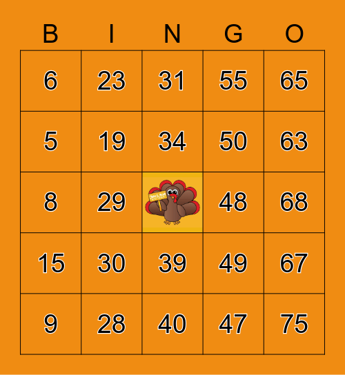 John L. Scott Turkey BINGO Card