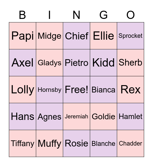 Animal Crossing Bingo Card