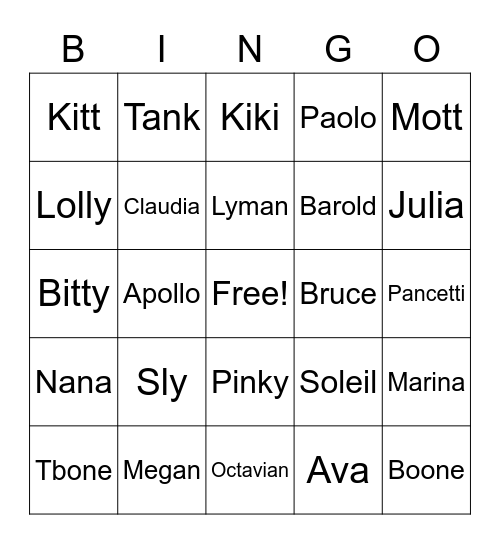 Ringo Bingo Card