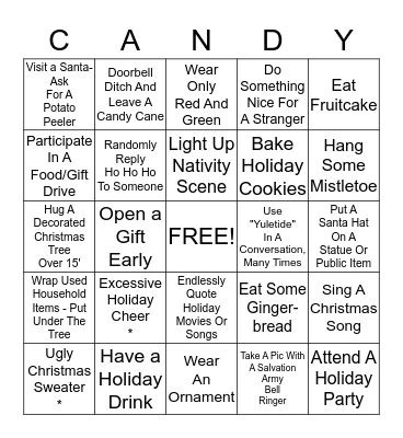 Christmas Bingo!   Bingo Card