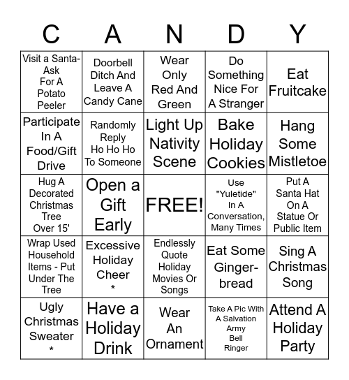 Christmas Bingo!   Bingo Card