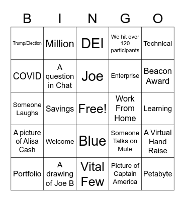 November All Hands Bingo Card